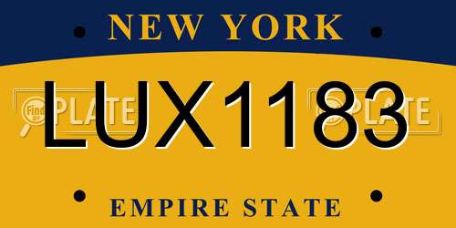 LUX1183 New York License Plate