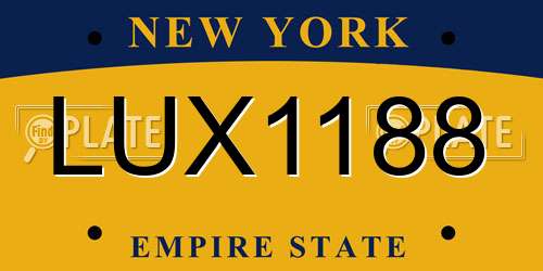 LUX1188 New York License Plate