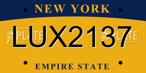 LUX2137 New York License Plate