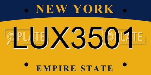 LUX3501 New York License Plate