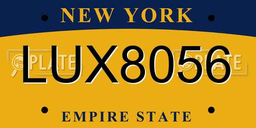 LUX8056 New York License Plate