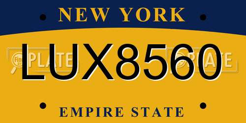LUX8560 New York License Plate