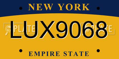 LUX9068 New York License Plate