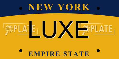 LUXE New York License Plate