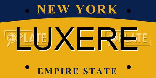 LUXERE New York License Plate