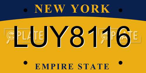 LUY8116 New York License Plate