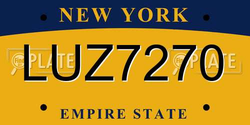 LUZ7270 New York License Plate