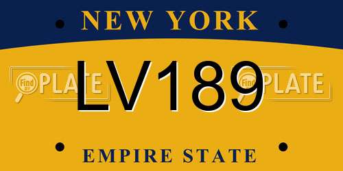 LV189 New York License Plate