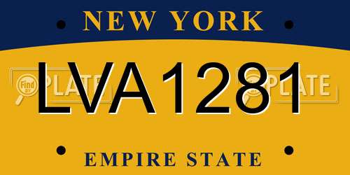 LVA1281 New York License Plate