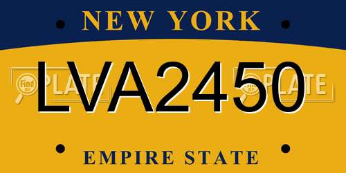 LVA2450 New York License Plate