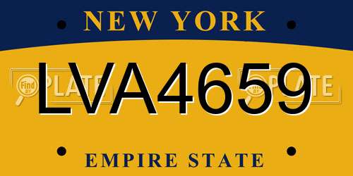LVA4659 New York License Plate