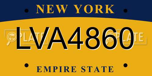 LVA4860 New York License Plate
