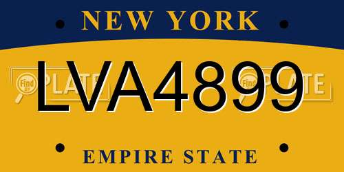 LVA4899 New York License Plate