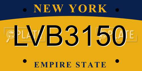 LVB3150 New York License Plate