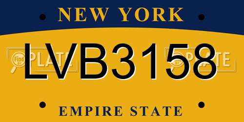 LVB3158 New York License Plate