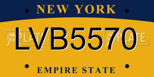 LVB5570 New York License Plate
