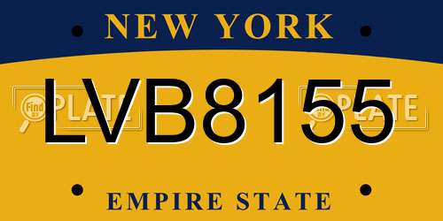 LVB8155 New York License Plate