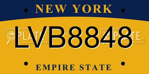 LVB8848 New York License Plate