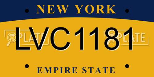 LVC1181 New York License Plate