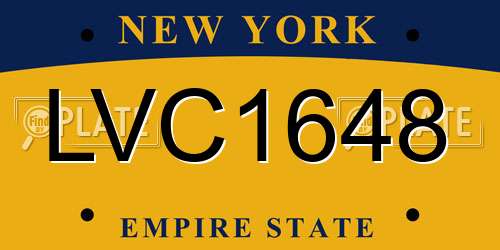 LVC1648 New York License Plate