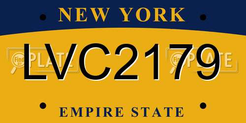 LVC2179 New York License Plate