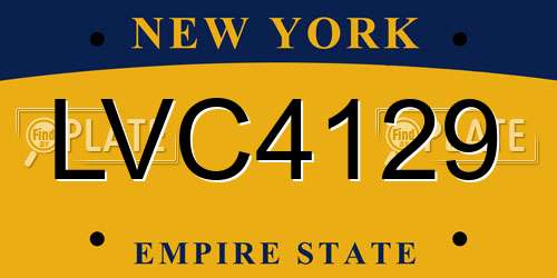LVC4129 New York License Plate