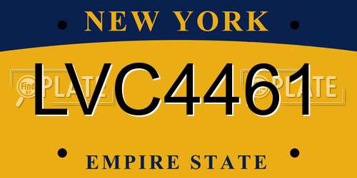 LVC4461 New York License Plate