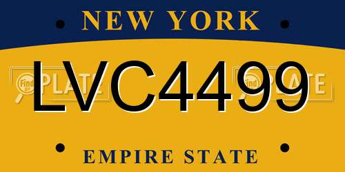 LVC4499 New York License Plate