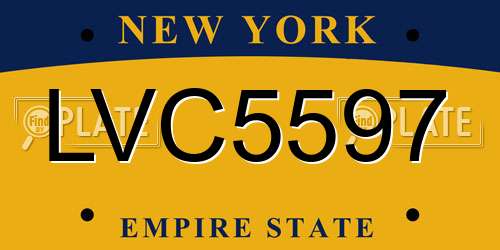 LVC5597 New York License Plate