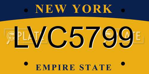 LVC5799 New York License Plate