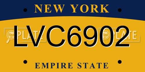 LVC6902 New York License Plate