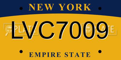LVC7009 New York License Plate