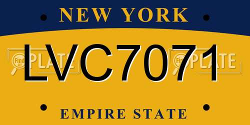 LVC7071 New York License Plate