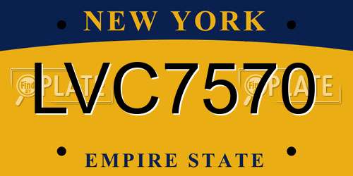 LVC7570 New York License Plate