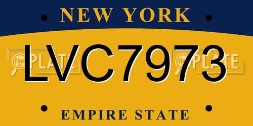 LVC7973 New York License Plate