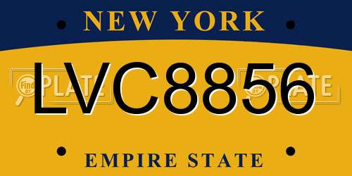 LVC8856 New York License Plate