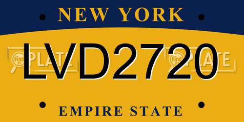 LVD2720 New York License Plate