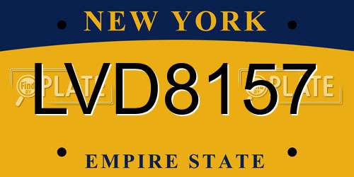 LVD8157 New York License Plate