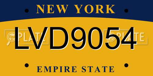 LVD9054 New York License Plate
