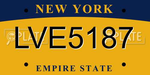 LVE5187 New York License Plate