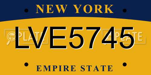 LVE5745 New York License Plate