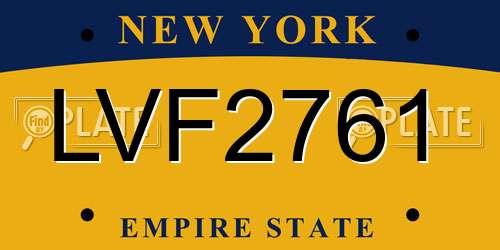 LVF2761 New York License Plate