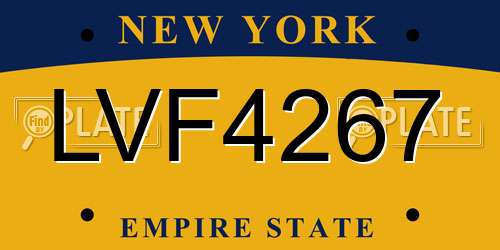 LVF4267 New York License Plate