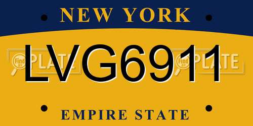 LVG6911 New York License Plate