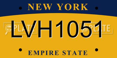 LVH1051 New York License Plate