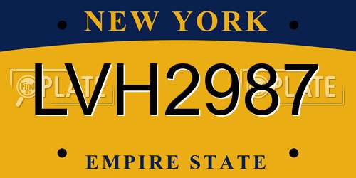 LVH2987 New York License Plate