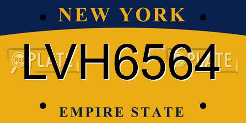 LVH6564 New York License Plate