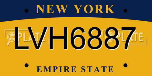 LVH6887 New York License Plate