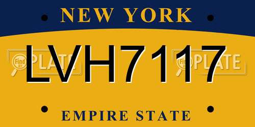 LVH7117 New York License Plate