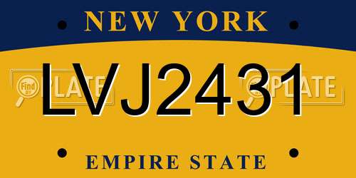 LVJ2431 New York License Plate